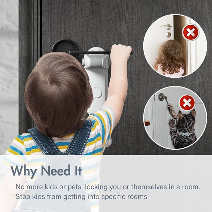 Child Safety Door Handle Lock – Mbrojtje për Fëmijët, Lehtë për të Instaluar dhe Përdorur-Child Safety Door Handle Lock – Mbrojtje për Fëmijët, Lehtë për të Instaluar dhe Përdorur
