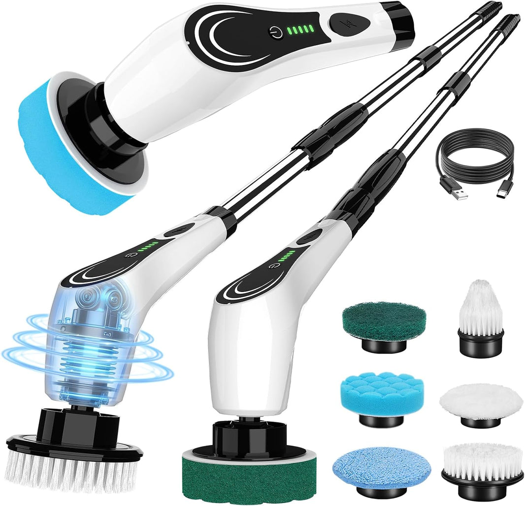 9in1 Lichffy Electric Spin Scrubber, Cordless Floor Scrubber Machine with 6 Cleaning Pads
