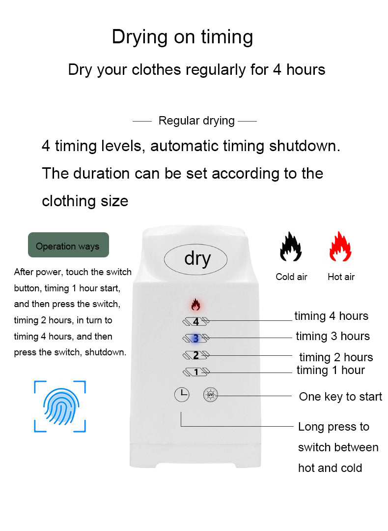 Foldable Clothes Dryer with Electric Shoe Drying Rack & Heater Hangers-Foldable Clothes Dryer with Electric Shoe Drying Rack & Heater Hangers