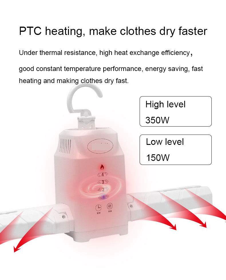 Foldable Clothes Dryer with Electric Shoe Drying Rack & Heater Hangers-Foldable Clothes Dryer with Electric Shoe Drying Rack & Heater Hangers