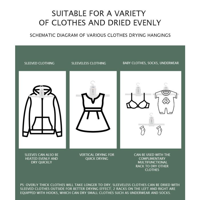 Foldable Clothes Dryer with Electric Shoe Drying Rack & Heater Hangers