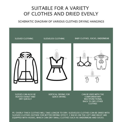 Foldable Clothes Dryer with Electric Shoe Drying Rack & Heater Hangers