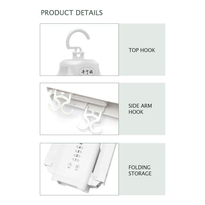 Foldable Clothes Dryer with Electric Shoe Drying Rack & Heater Hangers-Foldable Clothes Dryer with Electric Shoe Drying Rack & Heater Hangers