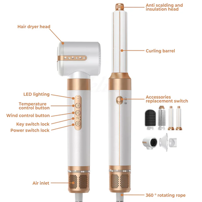Stilues dhe tharëse flokësh 7-në-1