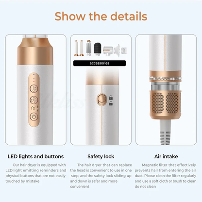 Stilues dhe tharëse flokësh 7-në-1