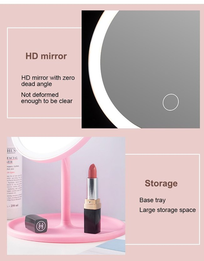Pasqyrë Make Up me LED dhe Mbajtëse Aksesionesh-Pasqyrë Make Up me LED dhe Mbajtëse Aksesionesh