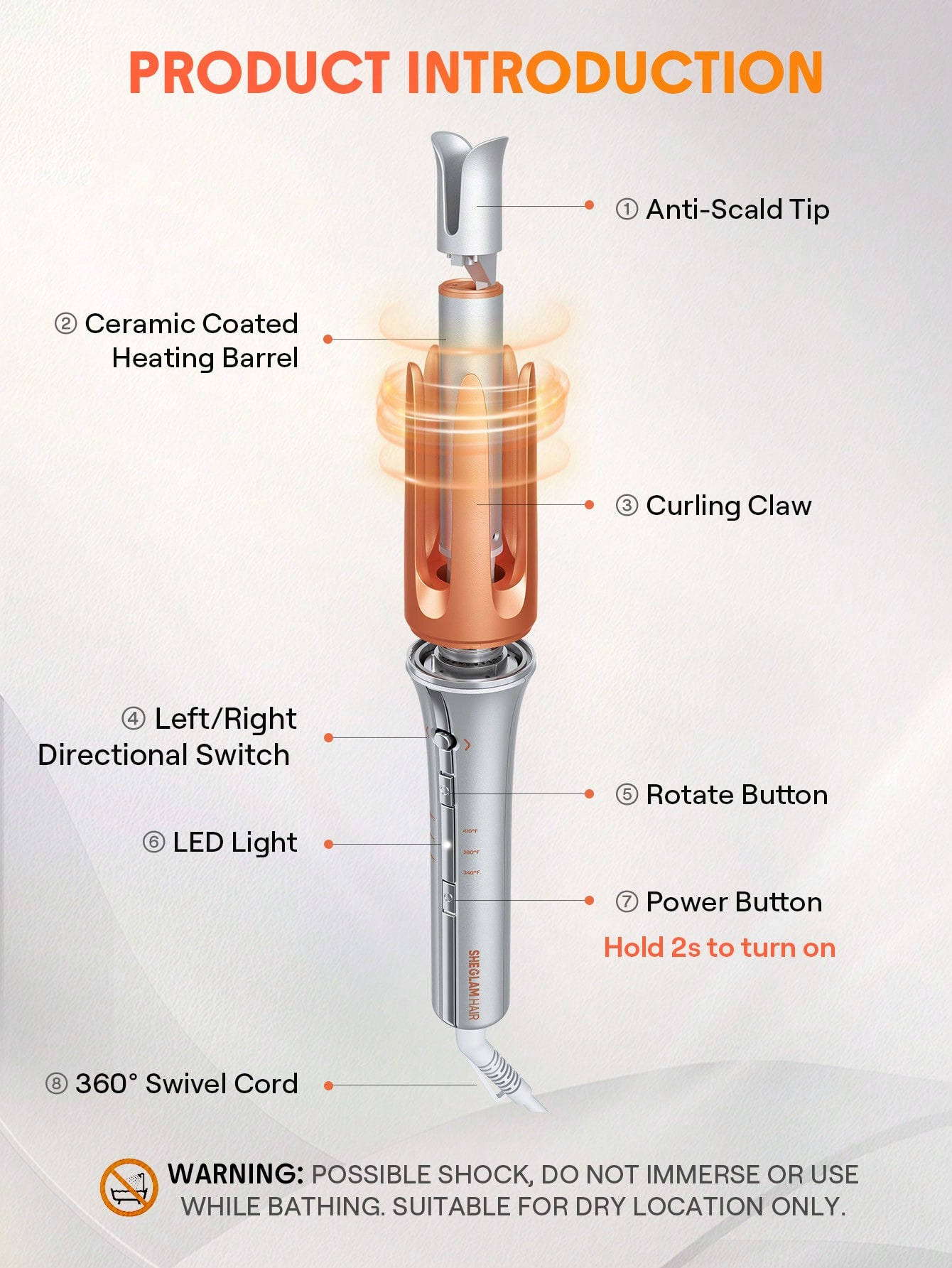 SHEGLAM Automatik It-Curl me një prekje për kaçurrela të menjëhershme - 25 mm