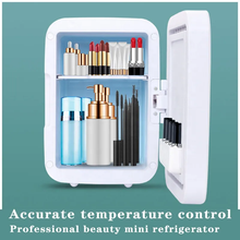 Star Makeup Compact Refrigerator with LED Mirror, 4L Mini Fridge, Skin Care, for Bedroom, Car, Office & Dorm, White