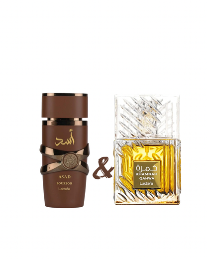 Lattafa Asad Bourbon & Lattafa Khamrah Qahwa, 100ml x2
