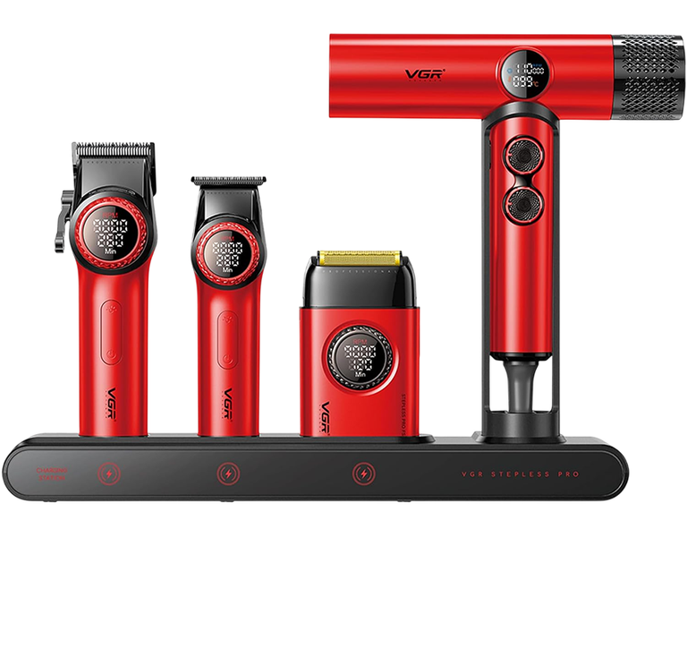 Set profesional VGR Voyager për berber, 4-në-1